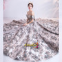 Shop 2021 Flower Print A Line Gary Tulle Off The Shoulder Prom Dress Under 145