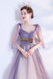 Shop 2021 Straps Purple Tulle A Line Crystal Beading Lace Up Prom Dress Under 138
