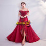 Shop Annakoo 2021 Burgundy Off The Shoulder Appliques Tulle Slit Formal Prom Dress Under 128