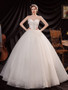 Strapless Ball Gown Tulle Bowknot Lace Up Wedding Dress