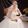 Shop 2021 Strapless Ball Gown Tulle Bowknot Lace Up Wedding Dress Under 129
