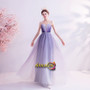 Buy ANNAKOO 2021 Spaghetti Straps Purple Beading A Line Flowers Pleats Prom Dress Under 99