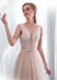 Belt Tulle Scoop See-through Bodice A-line Wedding Dress