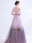 Shop 2021  Scoop Cold Shoulder Flowers Purple Tulle Prom Dress Under 128