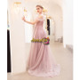 Buy 2021 Annakoo  Pink High Neck Cold Shoulder Tulle Beading Prom Dress Under 129