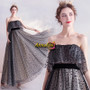 Shop 2021 Vintage Polka Dot Off Strapless Tulle A Line Black Prom Dress Under 128
