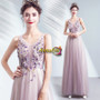 Shop 2021 Purple Flower V Neck Tulle See Through A Line Prom Dress Under 128
