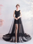 Shop Annakoo Black Tulle High Low A Line Scoop Sweep Trian Prom Dress Under 128