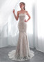 Simple Lace Strapless Long Mermaid Wedding Dress