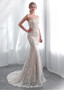 Simple Lace Strapless Long Mermaid Wedding Dress