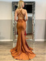 Shop 2021 Coffee Brown Spandex Backless Belt Sheath Column Prom Dress Under 122