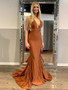 Shop 2021 Coffee Brown Spandex Backless Belt Sheath Column Prom Dress Under 122