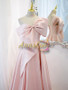 Buy 2022 Annakoo One Shoulder Pearl Pink Satin Floor Length Bowknot Lace Up Corset Prom Dress Under 139