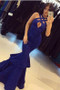 Shop 2022 Annakoo Halter Hollow Sequin Trumpet Mermaid Ruffles Royal Blue Prom Dress Under 149
