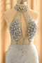 Shop 2021 ANNAKOO  Luxury Beading Halter Backless Sequin Gray Sliver Trumpet Mermaid Prom Dress Under 298