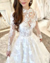 Shop 2022 Annakoo High Neck Lace Long Sleeve Appliques Tulle Wedding Dress Under 288