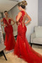 Shop Annakoo 2022 One Shoulder Red Lace Sheer Back Trumpet Mermaid Prom Dress Under 229