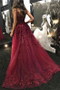 Shop 2022 Annakoo Burgundy Lace Beading Detachable Train Backless Prom Dress Under 299