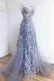 Shop 2022 ANNAKOO Blue Lace Appliques Backless Mermaid Prom Dress Under 219