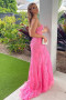Shop 2022 ANNAKOO Hot Pink Sweetheart Appliques Lace Mermaid Prom Dress Under 189