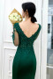 Shop 2022 ANNAKOO Dark Green Long Sleeve Beading Mermaid Prom Dress Under 195