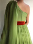 Shop 2022 ANNAKOO Green One Shoulder Chiffon Pleats A Line Formal Prom Dress Under 143