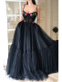 Shop 2022 ANNAKOO Spaghetti Strap Tulle Black Flower Corset Prom Dress Under 167