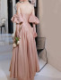 Shop 2022 ANNAKOO  Blush Pink Satin Appliques Lace Up Prom Dress Under 138