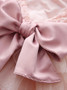 Pleated Pink A-Line Scoop Tulle Flower Girl Dress with Flowers