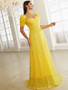 Shop 2023 ANNAKOO Yellow Short Sleeve Sequin A Line Prom Dress Under 129