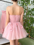 Shop 2023 Annakoo Pink Strapless Flower Tulle Short Mini Homecoming Dress Under 168