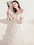 Shop 2023 Annakoo Off The Shoulder White Feather Long Prom Dress Under 132