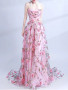Shop 2023 ANNAKOO Pink Floral Strapless A Line Lace Up Prom Dress Under 148