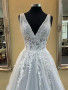 Shop 2023 ANNAKOO V Neck  Lace Tulle Sleeveless Appliues Gray Wedding Dress Under 167