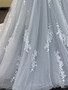 Shop 2023 ANNAKOO V Neck  Lace Tulle Sleeveless Appliues Gray Wedding Dress Under 167