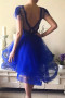 Shop 2023 Annakoo Royal Blue Tulle High Low Beading Homecoming Dress Under 155