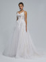 Shop 2023 ANNAKOO White 3D Flower Appliques See Through Tulle Wedding Dress Under 200
