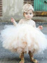Long Sleeves Ball Gown Bateau Short Tulle Flower Girl Dress