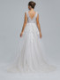 Shop 2023 ANNAKOO Floral Appliques V Neck Lace Up Tulle Wedding Dress Under 245