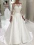 Shop 2023 Off The Shoulder Satin A Line Elegant Wedding Dress From ANNAKOO
