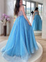Shop 2023 ANNAKOO Light Blue Sequin Tulle Lace Up Formal Prom Dress Under 158