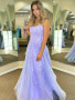Shop 2023 ANNAKOO Open Back Purple Lace Tulle Appliques Long Prom Dress Under 168