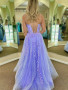 Shop 2023 ANNAKOO Open Back Purple Lace Tulle Appliques Long Prom Dress Under 168