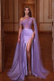 Shop 2023 Lilac One Shoulder Satin Trumpet Mermaid With Slit Under 229