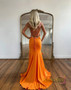 Shop 2023 ANNAKOO  Orange Mermaid Spandex Sweetheart Long Prom Dress With Split Under 158