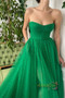 Shop 2023 ANNAKOO Strapless Green Tulle Long Prom Dress with High Slit Under 168