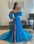 Shop 2023 ANNAKOO A-Line Cut Out Chiffon Prom Dress With Detachable Sleeves Under 148
 