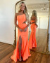 Shop 2023 Annakoo  Mermaid One Shoulder Orange Jersey Prom Dress With Split Under 139