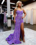 Shop 2023 ANNAKOO Sequin Purple Sweetheart Long Prom Dress With Split Under 168