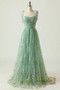 Shop 2023 ANNAKOO Green Straps Embroidery Tulle A Line Prom Dress Under 158